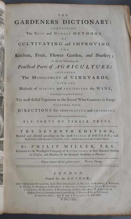 Miller, Philip - The Gardeners Dictionary ... the seventh edition, revised and altered ...